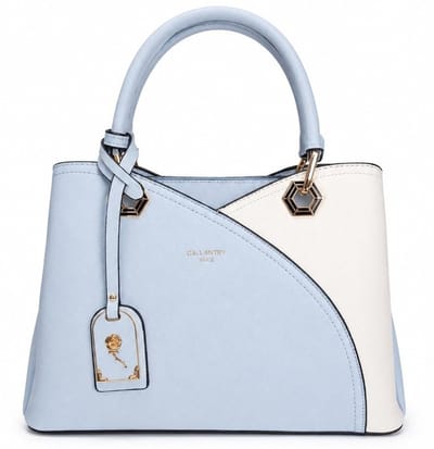 Boutique Trukado - Praktische en Mooie Handtas Licht blauw/wit Gallantry - (bxhxd) ca. 33cm x 21cm x 13cm