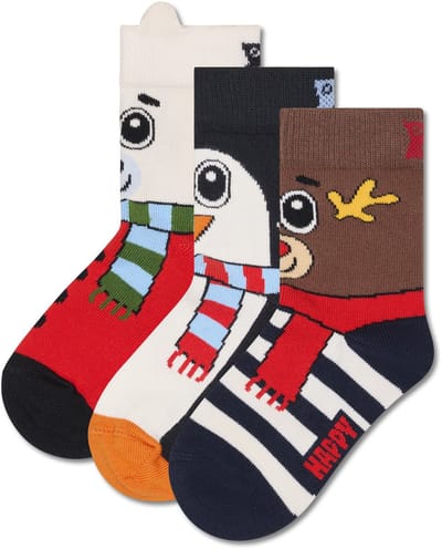 Happy Socks - Kindersokken 3-Pack Klaar voor de Sneeuw Cadeauset / Maat 2-3 Jaar