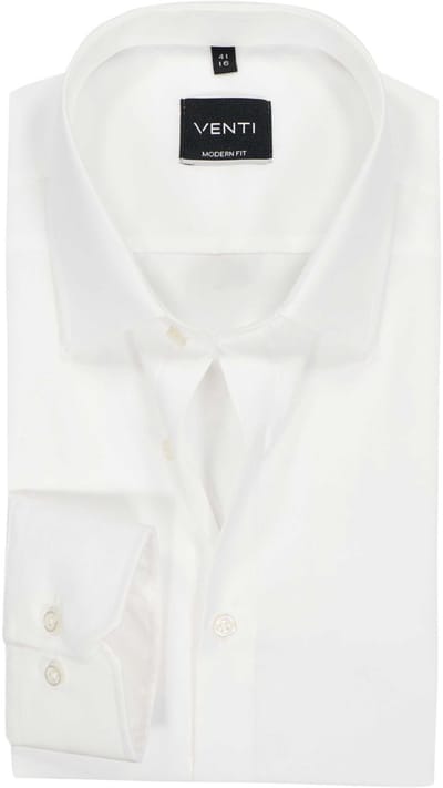 VENTI modern fit overhemd - mouwlengte 7 - beige - Strijkvrij - Boordmaat: 41 (EU maat: L)
