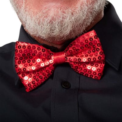 dressforfun - pailletten-vlinderdas - rood - Verkleedkleding carnaval - Halloween -Verkleden - Feestkleding - Carnavalskleding - Feest - Partykleding