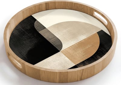 Dienblad rond 40x40 cm - Schootdienblad hout - Modern - Vierkant - Vormen - Borrelplank rechthoek - Plateau houten dienbladen