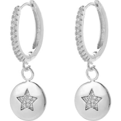 Mode Cubic Zircon Vrouwen Oorbellen Punk Geometrische Ster Maan Druppel Dangle Oorbellen Voor Vrouwen Feest Sieraden Cadeau white