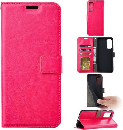 LuxeBass Boekhoesje geschikt voor Motorola Edge 20 Pro - Roze gsm hoesje - telefoonhoes - telefoonhoesjes
