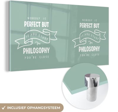 MuchoWow® Glasschilderij 120x60 cm - Schilderij acrylglas - Filosofie - Quotes - Onderwijs - Studie - Foto op glas - Schilderijen