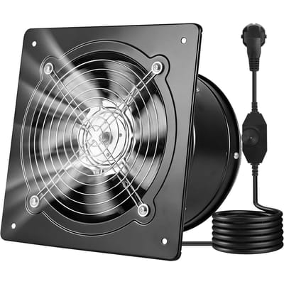 Ventilateur d'extraction de 20,3 cm, Ventilateur mural à haute vitesse de 576 CFM avec contrôle de vitesse, Faible consommation, Extracteur de ventilation portable pour