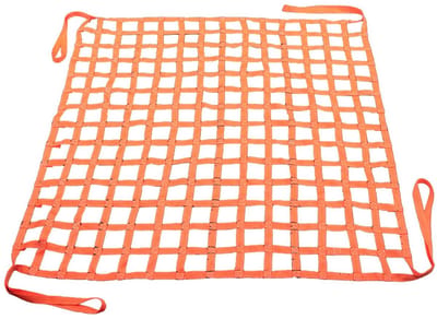 hijsnet, 500 kg draagvermogen, polyester hijsnet met 4 hoekriemen, veiligheidsnet voor containerbescherming, transport, vrachtwagen, bouw, klimmen
