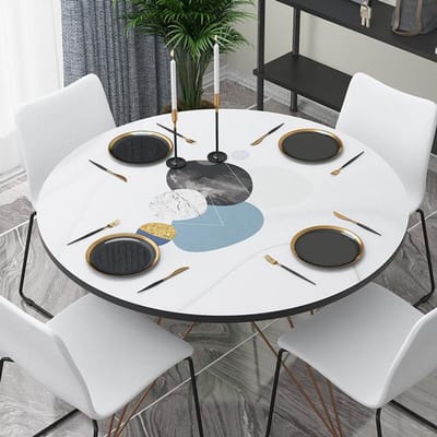 Nordic Style Pvc Tafelkleed Waterdicht En Oliebestendig Leren Tafelkleed Plastic Rond Eenvoudig Hotel Leren Tafelmat 70cm diameter
