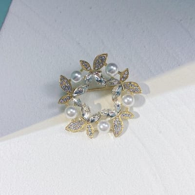 Broche Géométrique Mode Femme Strass Verre Broches Pour Femmes Épinglette Ronde Pull Cardigan Accessoires Vêtements gray
