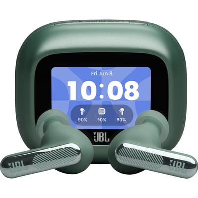 JBL Live Beam 4 – Draadloze Oortjes met Noise Cancelling – Smart Case met Touchscreen – Draadloos Bluetooth Oordopjes – 48 uur – Waterdicht – IP55 - Groen