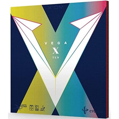 XIOM Vega 10 Revêtement de Tennis de Table Inversé 10371, Tendre, Noir, 1,8 mm, noir