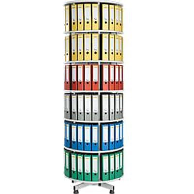 Draaibare ordnerzuil met 6 etages, volledig draaibaar, h 2380 mm