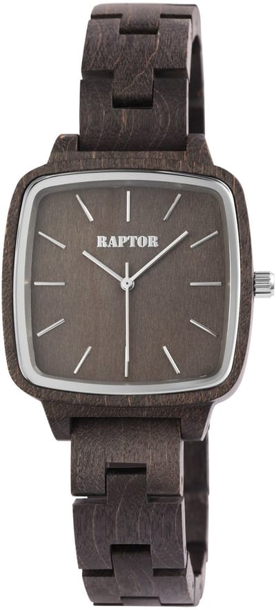 Raptor Dameshorloge sandelhout Angy, mineraalglas