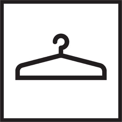 Garderobe sticker, wit zwart 100 x 100 mm