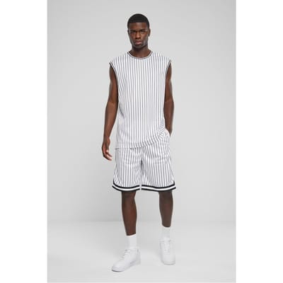 Urban Classics Striped Mesh Shorts White/black Taglia: S | Pantaloncini Outlet | Uomo | Bianco