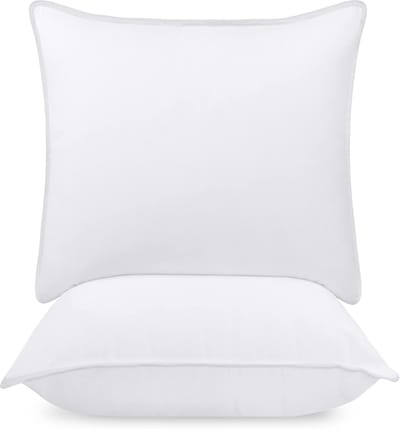 Famanu Bedding Premie Kussen (Set van 2), 65 x 65 cm Beddenkussens, Zachte Stof met Holle Vezelvulling (Wit)