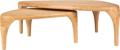 Zuiver Isla Salontafel Organisch Hout Naturel - Set van 2