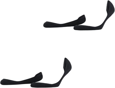 Esprit Solid Low 2-Pack onzichtbar eenkleurig katoen multipack footies dames zwart - maat 39-42