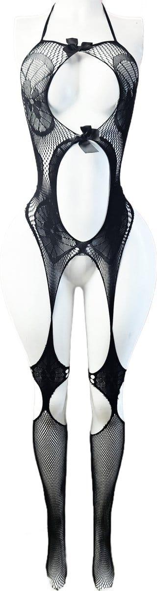 BamBella ® - Panty pak -Onesize - body suit - Dames - Onesize - Erotische jumpsuit van kant lingerie Zwart
