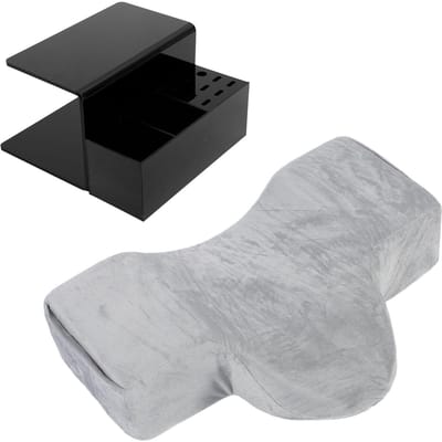 Grijze Wimperverlengingskussen met Zwarte Organizerstandaard U-vormige Wimperkussenset Wimper black