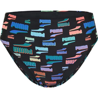 Puma Dames All Over Logo Bikini Slip (Zwart/Multi)
