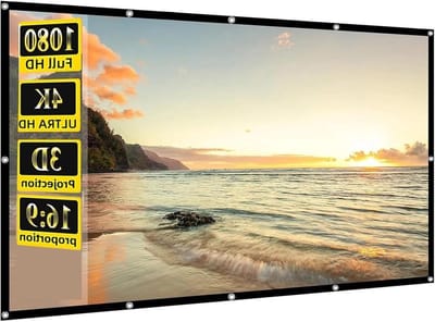 Draagbaar Projectiescherm - Opvouwbaar Scherm Gordijn - Thuisbioscoop Creëren - Kreukvrij Polyester Doek - 150 inch 16:9
