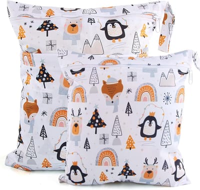 Wasbare Luiertas Set (2 Stuks), Waterdicht en Herbruikbaar voor Vuile Luiers en Kleding