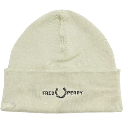 Fred Perry grafisch logo lichte oestercrème muts