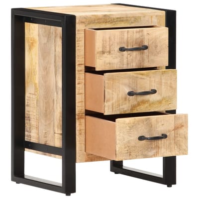 vidaXL - Nachtkastje - 40x35x55 - cm - massief - mangohout