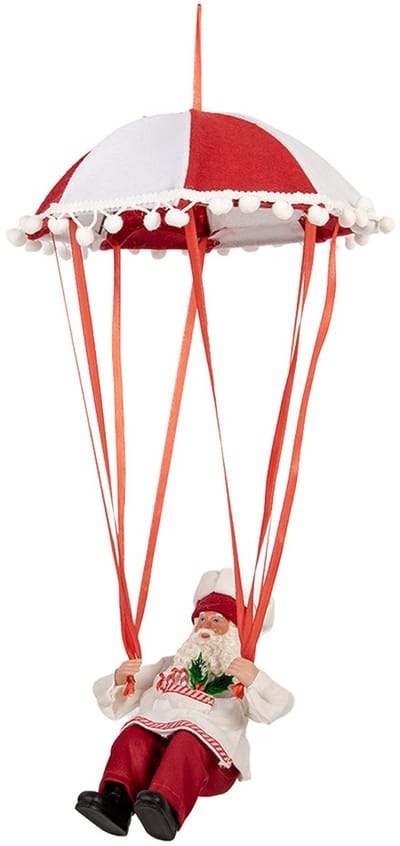 Clayre & Eef Kerstdecoratie Beeld Kerstman 25x25x55 cm Rood Kunststof