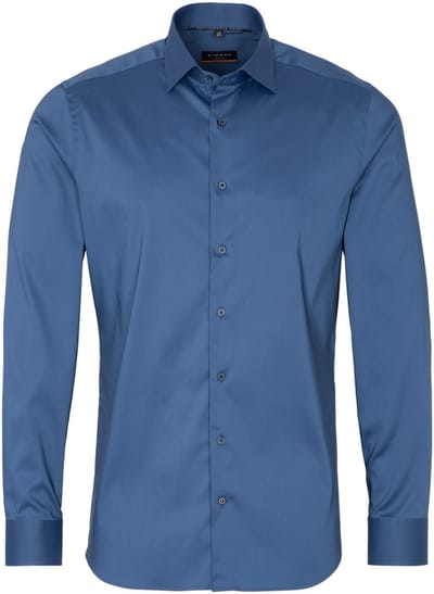ETERNA slim fit performance overhemd - superstretch lyocell - zwart - Strijkvriendelijk - Boordmaat: 44