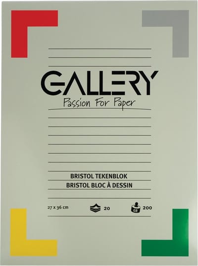 Gallery Bristol tekenpapier, 200 g, ft 27 x 36 cm, blok van 20 vel 20 stuks
