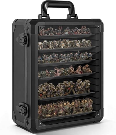 Miniaturen Opbergkoffer - Transportkoffer Verzamelingen - Verzamelingen Presenteren - Magnetische Metalen Vakken - 32 x 17.5 x 40.5 cm - Zwart