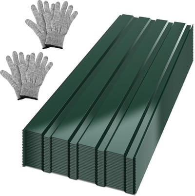 Dakplaten - Golfplaten metaal - Dakbedekking bouwen - Corrosiebestendig staal - 24 stuks 12 m² - Groen