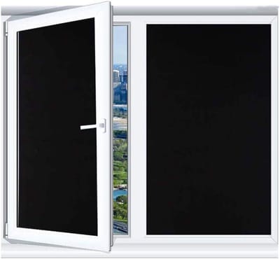 Raamfolie - Privacy folie - Complete verduistering - Statische hechting - 40x200 cm - Zwart