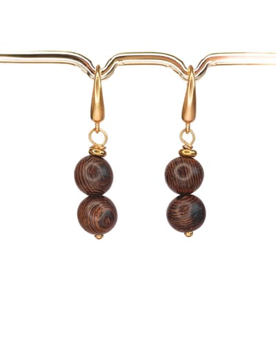 Ava & Imber | Ligna Oorbellen Wenge | Sierlijke Houten Oorbellen voor Dames | Originele Oorbellen in Cadeaudoosje