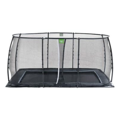 EXIT Dynamic Trampoline 244x427cm - met Veiligheidsnet - Groundlevel - groundlevel Trampoline - Rechthoekig - Voor Kinderen - Zwart