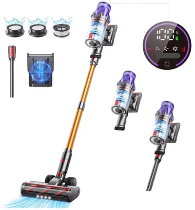 Steelstofzuiger - Vacuum Cleaner - Stofzuiger - Draadloze - 500W - 50000PA Zuigkracht – Handstofzuiger - Verwijderbare Accu – Slimme LED-functies