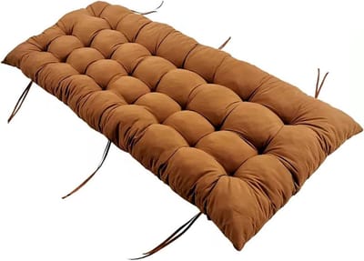 Bankkussen - Zitkussen Buiten - Comfortabel Zitten - Met Bevestigingsbanden - 170 x 53 cm - Bruin