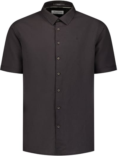 No Excess Shirt short sleeve with linen dark steel