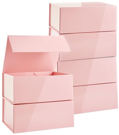 Dailygoods- Geschenkdozen met deksel - Set van 6 - Magnetische dozen - Luxe rechthoekige dozen - Stevig karton - 9,5 x 7 x 4 inch - Cadeaudozen