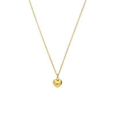 Lucardi Dames Zilveren goldplated ketting met hanger voor dames - Ketting - 925 Zilver - Goudkleurig - 48 cm