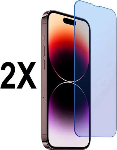 Screenz® -ANTI BLUE LIGHT Screenprotector geschikt voor iphone 16 Pro Max - Tempered glass Screen protector geschikt voor iPhone 16 Pro Max - Beschermglas - Glasplaatje - 2 stuks