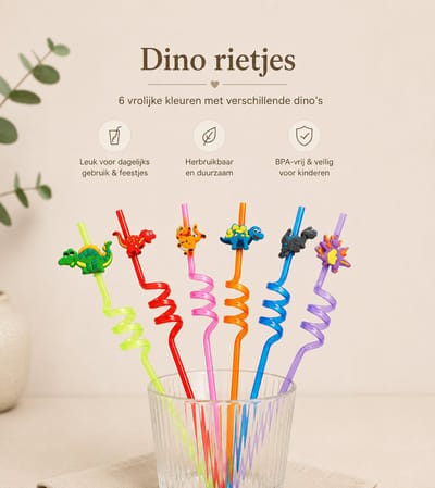 Dino Rietjes - Herbruikbaar - Plastic - 8 stuks