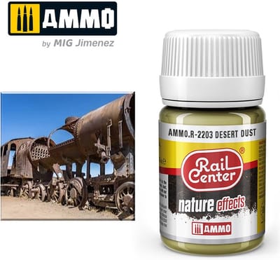 AMMO by Mig Jimenez Modelbouwdecoratie - MIG R2203 Rail Center - Desert Dust - Nature Effects - 35 ml Effecten potje