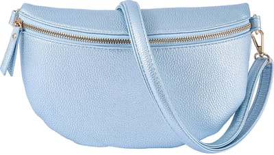 Nouka Metallic Lichtblauwe Dames Tas - Schoudertas – Crossbody – Buideltas - met Verstelbare & Afneembare Tassenriem / Schouderriem