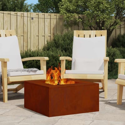 vidaXL - Vuurkom - Roestig - 60 - x - 60 - x - 30 - cm - weervast - staal