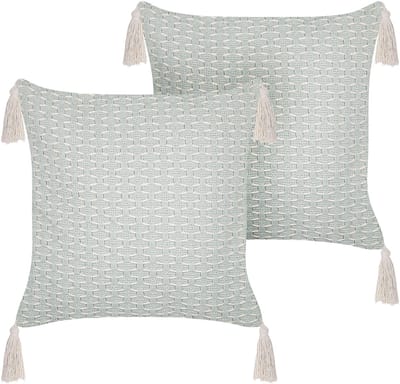 HAKONE - Set van 2 kussens - Mintgroen - 42 x 42 cm - Polyester