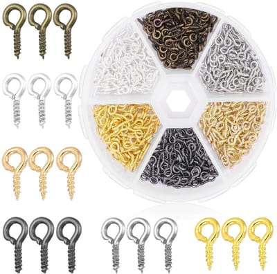 Dailygoods- Schroefogen 600 stuks - Metalen Oogjes - Doe-het-zelf Knutselwerkjes - Sieraden Maken - Compacte Opbergdoos - Hoogwaardig en Duurzaam - Sieradenaccessoires