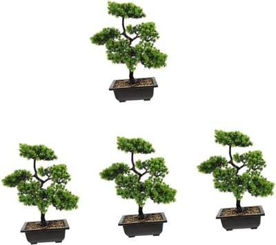 Kunstplant Bonsai - Nep Boom Pot - Interieur Decoratie - Levenslang Groen - 43x23x10 cm - Lichtgroen