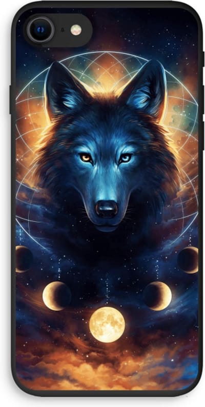 Case Company® - Hoesje geschikt voor iPhone 7 hoesje - Wolf Dreamcatcher - Biologisch Afbreekbaar Telefoonhoesje - Bescherming alle Kanten en Schermrand
